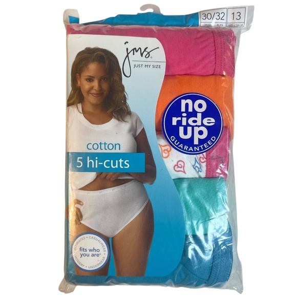 Just My Size Cotton Briefs Panties Plus Sz 13 15 Pairs Hi Cut Pink Lot New Pack - Picture 2 of 16